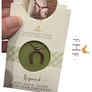FHF | Silver Tone Horseshoe Necklace on Ball Chain | “Rescued” | Collectible